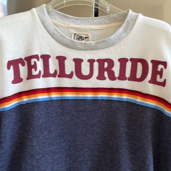 EUC Camp Collection Telluride Retro Striped Sweatshirt 🌈 😎 - Picture 2 of 8
